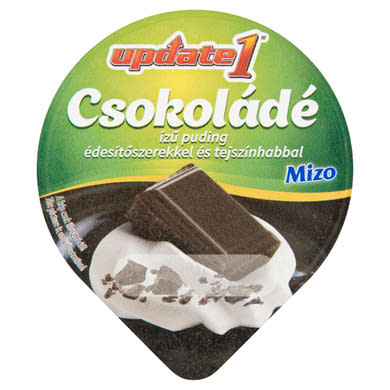 Mizo Update 1 csokoládé ízű puding édesítőszerekkel és tejszínhabbal
