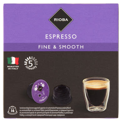 Rioba Espresso pörkölt, őrölt kávé kapszulákban 16 x (112 g)
