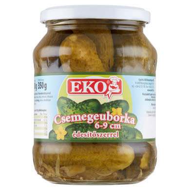 Eko csemegeuborka édesítőszerrel 6-9 cm 680 g