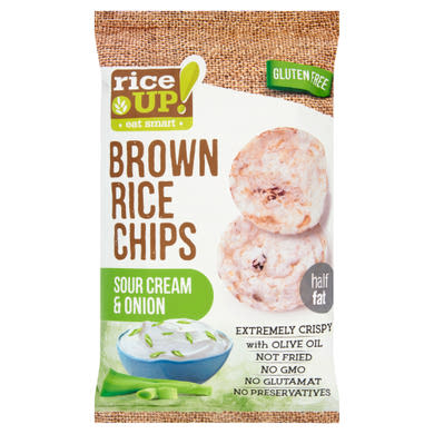 RiceUp! Eat Smart teljes kiÅ‘rlÃ©sÅ± barna rizs chips hagymÃ¡s-tejfÃ¶lÃ¶s Ã­zesÃ­tÃ©ssel