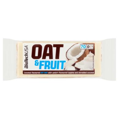 BioTechUSA Oat&Fruit kókusz ízű zabszelet kókuszreszelékkel, tetején joghurtos bevonattal