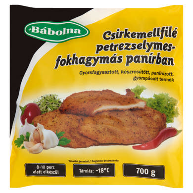Bábolna gyorsfagyasztott, készresütött csirkemellfilé petrezselymes-fokhagymás panírban