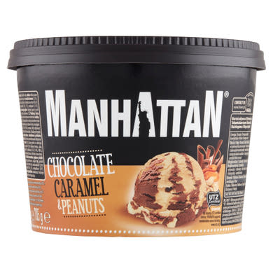 Manhattan csokoládés-karamelles jégkrém pörkölt földimogyoró darabkákkal 1400 ml