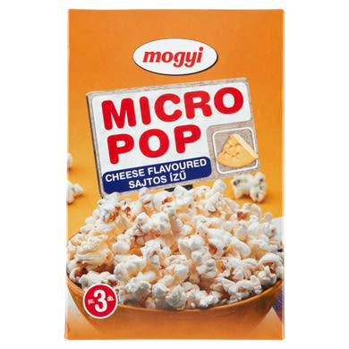 Mogyi Micro Pop sajtos ízű, mikrohullámú sütőben elkészíthető pattogatni való kukorica 3 x