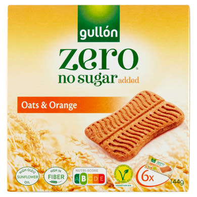 Gullón Snack zabos, narancsos szelet hozzáadott cukor nélkül, édesítőszerrel 6 x 24 g (144 g)