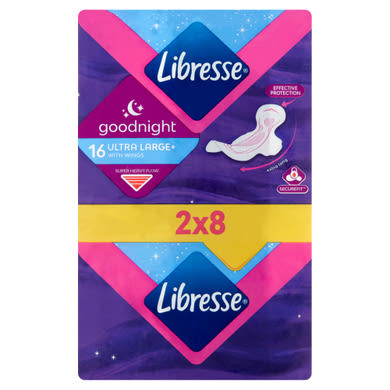 Libresse Ultra+ Goodnight Large szárnyas egészségügyi betét éjszakai használatra