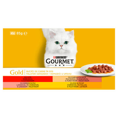Gourmet Gold teljes értékű állateledel felnőtt macskák számára 4 x 85 g