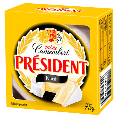 Président Mini natúr fehér nemespenésszel érlelt, zsírdús lágy camembert sajt