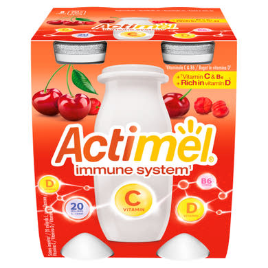Danone Actimel zsírszegény, élőflórás cseresznye és acerolaízű joghurtital 4 x