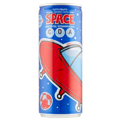 v2AmongR Space Drink tutti-frutti szénsavas alkoholmentes üdítőital cukorral, édesítőszerrel