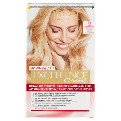 L'Oréal Paris Excellence Creme 9 Nagyon világos szőke hajfesték hármas ápolással