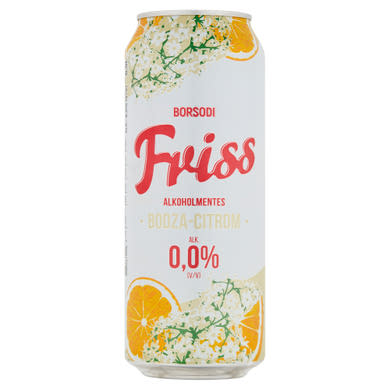 Borsodi Friss bodzavirág és citrom ízesítésű ital és alkoholmentes sör keveréke