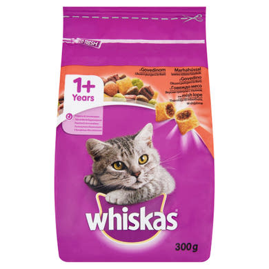 Whiskas száraz állateledel macskák számára marhahússal