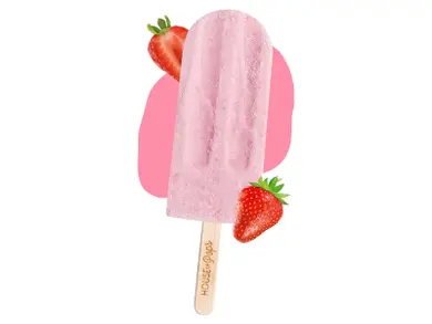 House of Pops Keto Strawberry Eper ízesítésű jégkrém édesítőszerekkel