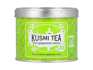 Kusmi Bio gyömbér-citrom ízesítésű szálas zöld tea