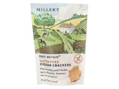 Millers Cheddar sajtos kréker keksz (gluténmentes)