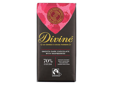 Divine Étcsokoládé málnával 70%