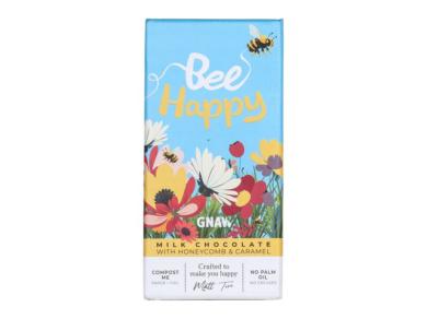Gnaw Bee Happy tejcsokoládé törökméz- és karamell darabokkal 80g
