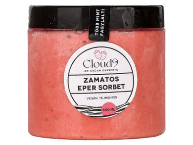 Cloud 9  Zamatos eper sorbet (tejmentes fagylalt) családi kiszerelés