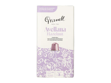 Granell Cafes Mogyoró ízesítésű, természetes pörkölésű őrölt kávé Nespresso kompatibilis kapszulában 10db 52g
