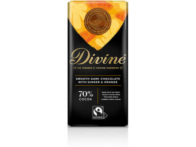 Divine Étcsokoládé gyömbérrel és narancsal 70%