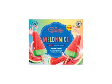 Gelatelli Dinnyés-almás vizes jégkrém csokoladé darabokkal, gyorsfagyasztott 5x72 ml