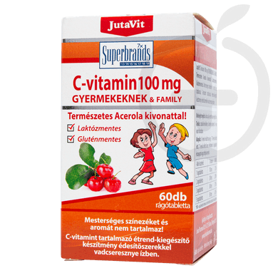Jutavit C-vitamin 100 mg acerola kivonattal tabletta gyermekeknek