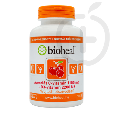 Bioheal Acerolás C-vitamin 1100 mg +D3-vitamin 2200 mg