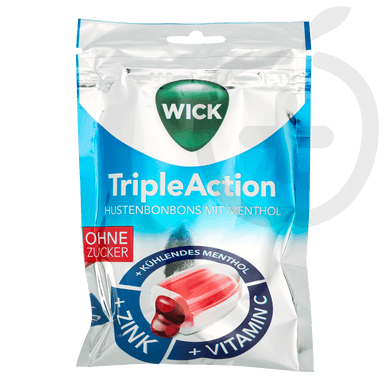 Wick Triple Action cukormentes torokcukorka 72 g