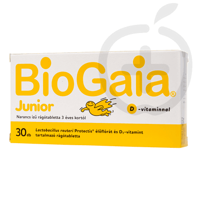 Biogaia Junior + D-vitamin étrend-kiegészítő rágótabletta