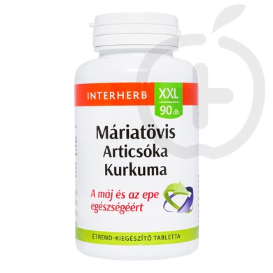 Interherb XXL máriatövis, articsóka, kurkuma tabletta 90 db