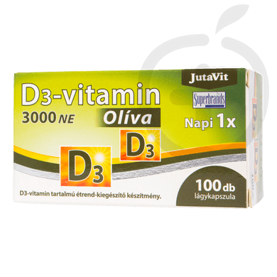 Jutavit D3-vitamin 3000NE Olíva lágyzselatin kapszula 100 db