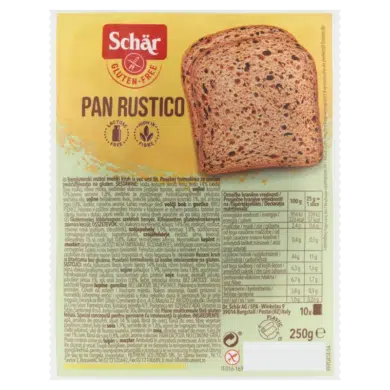 Schär Pan Carre Rustico kenyér, gluténmentes többmagvas szeletelt kenyér