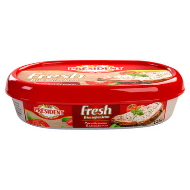 Président Fresh paradicsomos-bazsalikomos friss sajtos krém