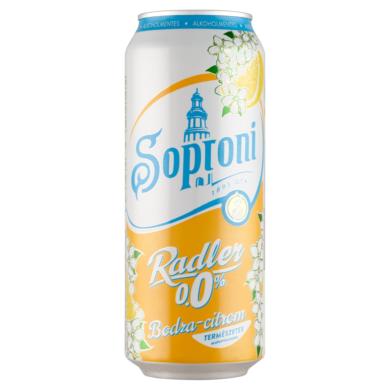 Soproni Radler bodza-citromos alkoholmentes sörital 0,5 l doboz