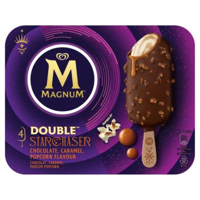 Magnum Double Starchaser pattogatott kukorica ízű és karamell ízű jégkrém 4 x 85 ml () / 4 x 73 g ( 288 g)