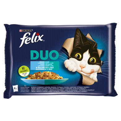Felix Fantastic Duo Halas Válogatás aszpikban nedves macskaeledel 4 x