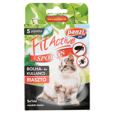 Panzi Fit Active Spot-On bolha- és kullancsriasztó macskák részére 5 x