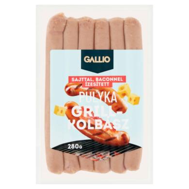 Gallio Pulyka grillkolbász sajttal, baconnal ízesített,