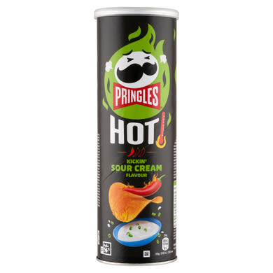 Pringles Hot Kickin' tejfölös ízesítésű sós snack