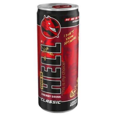 HELL Classic tuttifruttiízű, koffeintartalmú, szénsavas, alkoholmentes ital