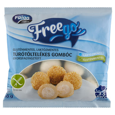 Freego Gluténmentes túrótöltelékes, gyorsfagyasztott gombóc,