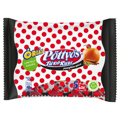 Pöttyös Óriás Túró Rudi fűszeres-sütőtökös túródesszert kakaós étbevonattal 5 x  (310 g)