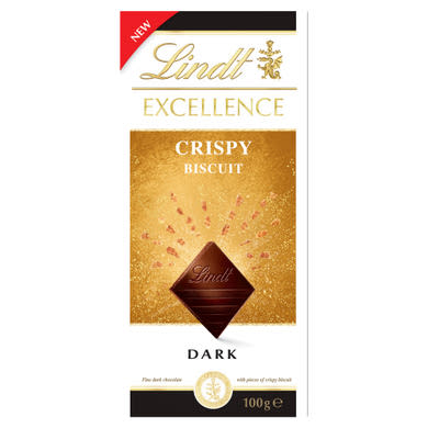 Lindt Excellence étcsokoládé ropogós keksz darabokkal