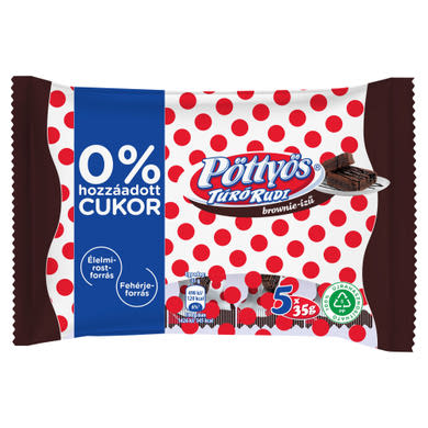 Pöttyös Túró Rudi Brownie-ízű, túródesszert kakaós étbevonattal édesítőszerekkel, hozzáadott cukor nélkül 5 x  (175 g)