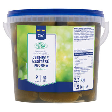 Metro Chef vecsési csemege ízesítésű uborka savanyúság édesítőszerrel 2,3 kg