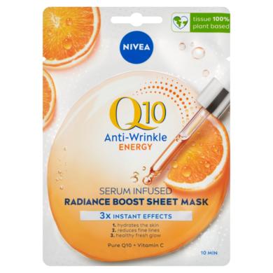 NIVEA Q10 Plus C 10 perces energetizáló fátyolmaszk