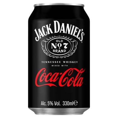 Coca Cola és Jack Daniel's Tennessee Whiskey alkoholos szénsavas üditőital 5%