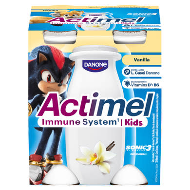 Danone Actimel Kids zsírszegény, vaníliaízű joghurtital B6- és D-vitaminnal 4 x