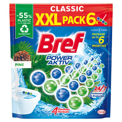 Bref Power Aktiv Pine WC frissítő 6x, 300 g